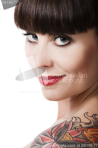 Image of Vintage woman with a tattoo