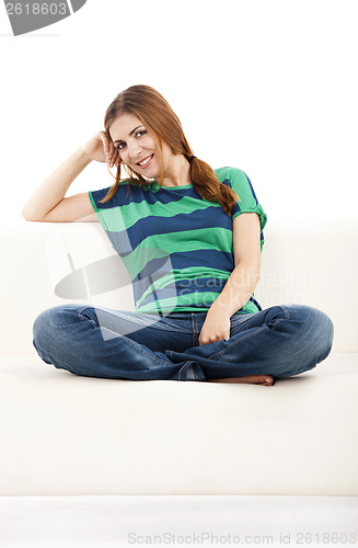 Image of Woman at the sofa