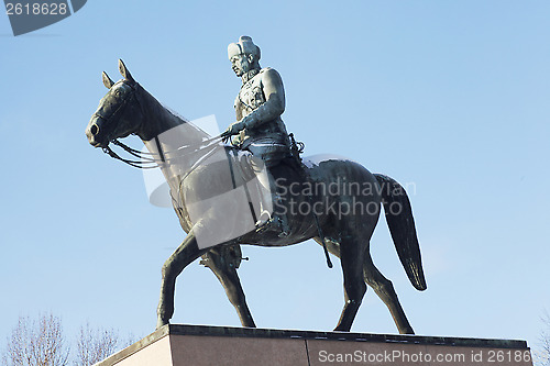 Image of HELSINKI, FINLAND, JANUARY 21, 2014: The monument to Marshal Man