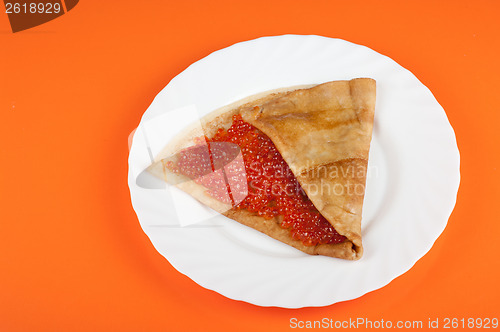 Image of Pancake with red caviar