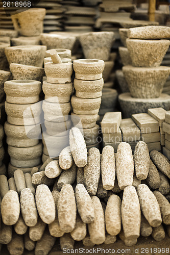 Image of Stone products on open market. Burma, Mandalay