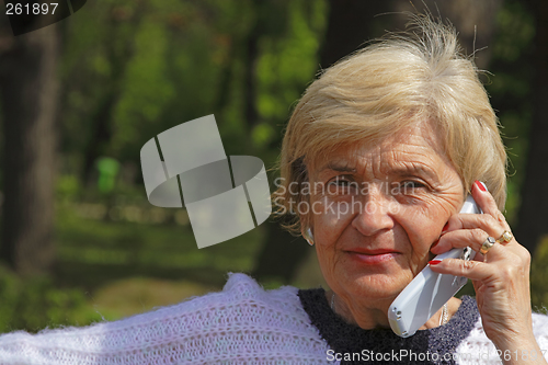 Image of Elderly woman with phone