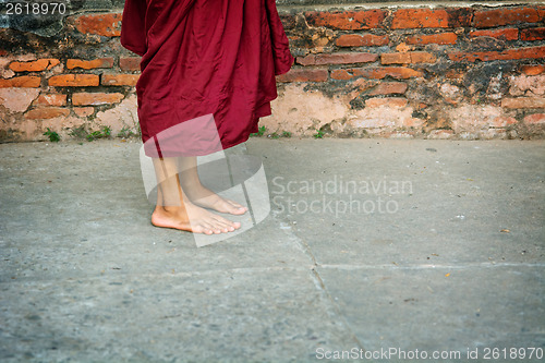 Image of Legs of buddhist monk. Burma (Myanmar)