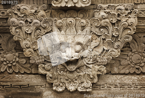 Image of Stone mythical creature - decoration of Bali temple
