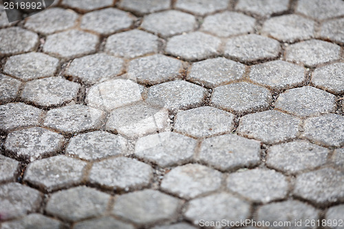 Image of Stone pavements near the temple. Indonesia, Bali