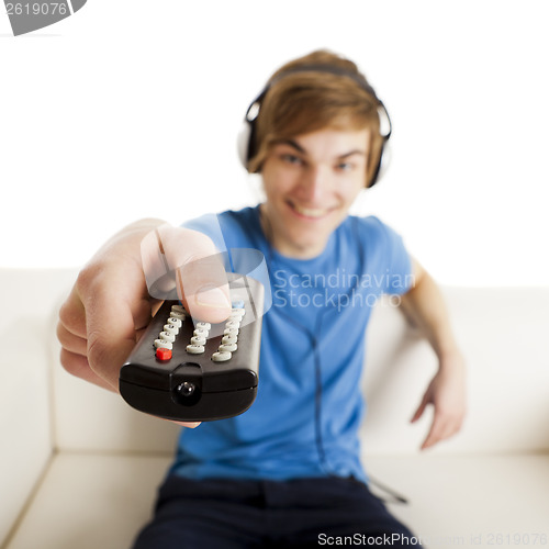 Image of Man with a remote control