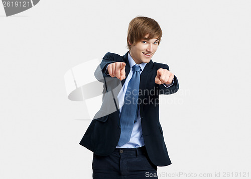 Image of Businessman pointing