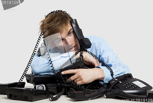 Image of wrapped in telephones