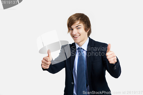 Image of Businessman with thumbs up