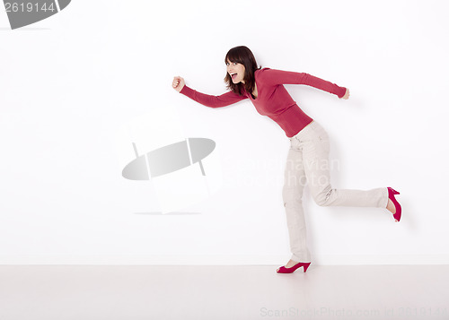 Image of Woman in hurry