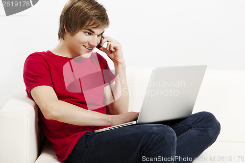Image of Talking on cellphone