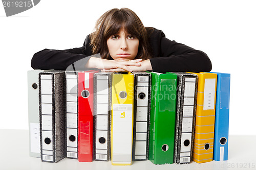 Image of Woman holding folders