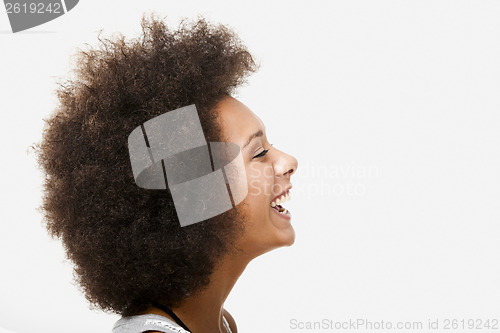 Image of Young woman laughing