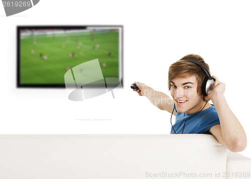 Image of Watching football on TV