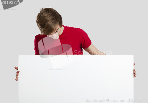 Image of Man with a cardboard
