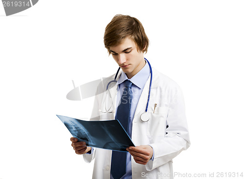 Image of Doctor analyzing a RX