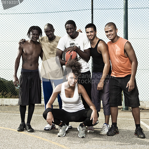 Image of Street basketball team