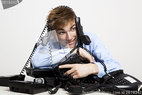 Image of wrapped in telephones