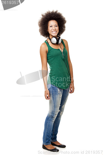 Image of Beautiful girl with headphones