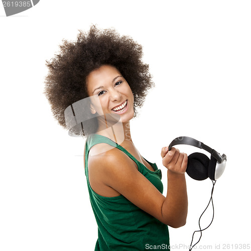Image of Happy woman with headphones