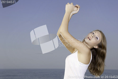 Image of Beautiful woman relaxing