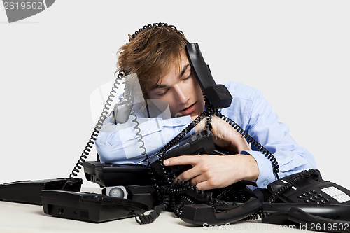 Image of wrapped in telephones