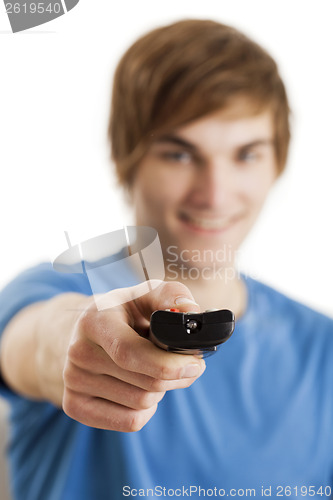 Image of Man with a remote control
