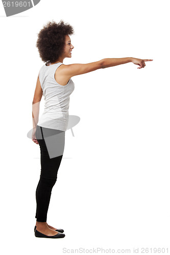 Image of woman pointing