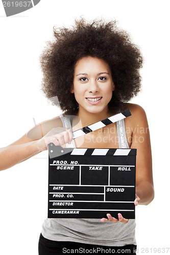 Image of Woman with  clapboard
