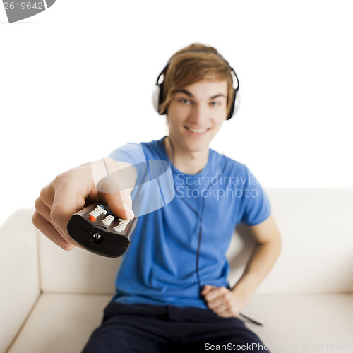 Image of Man with a remote control
