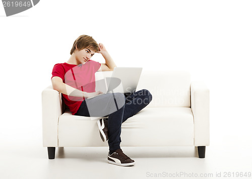 Image of Working on the laptop