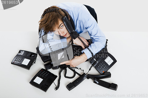 Image of wrapped in telephones