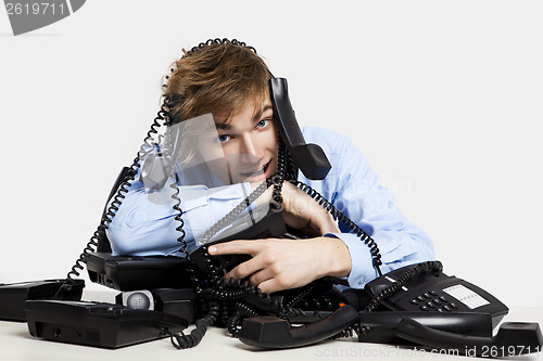 Image of wrapped in telephones