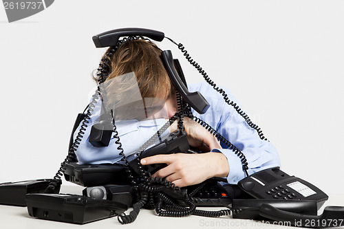 Image of wrapped in telephones
