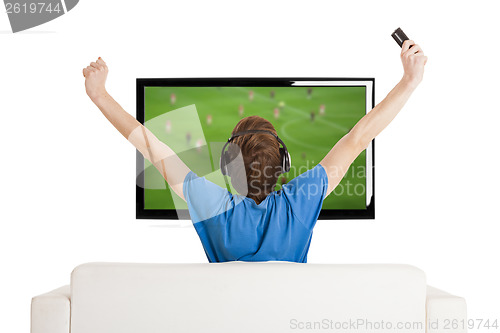 Image of Watching football on TV