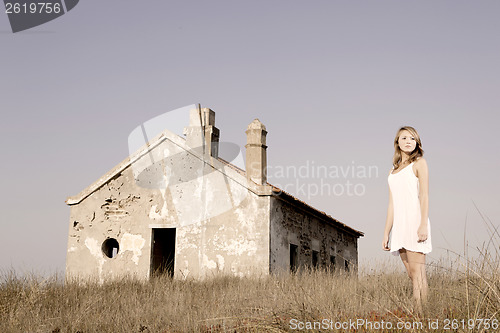 Image of Woman in a white dress