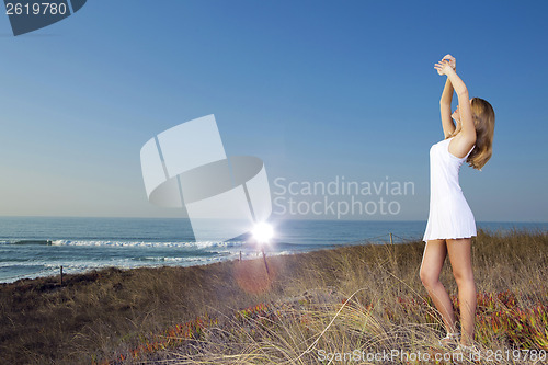 Image of Beautiful woman relaxing