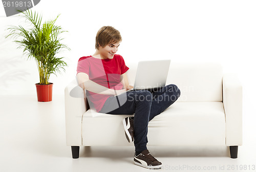 Image of Working on the laptop