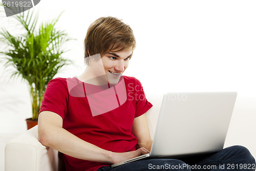 Image of Working on the laptop