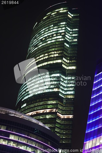 Image of Skyscrapers at night