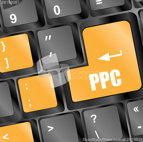 Image of PPC (Pay Per Click) Concept. Button on Modern Computer Keyboard