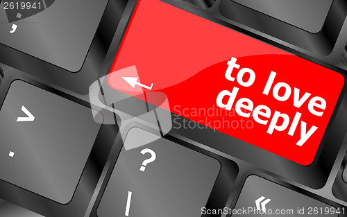 Image of to love deeply, keyboard with computer key button