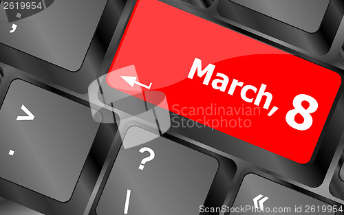 Image of Computer keyboard key - March, 8