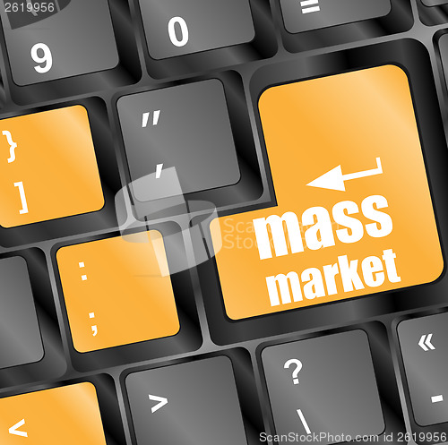 Image of Marketing concept: computer keyboard keys with word Mass Market