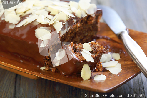 Image of  Frangipane with cocoa and chocolate ganache. 