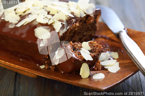 Image of  Frangipane with cocoa and chocolate ganache. 