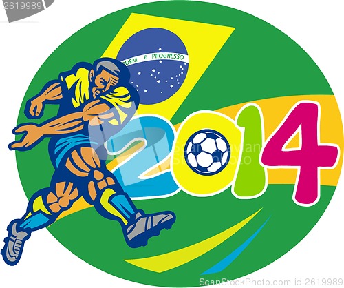 Image of Brazil 2014 Soccer Football Player Retro