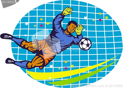 Image of Goalie Soccer Football Player Retro