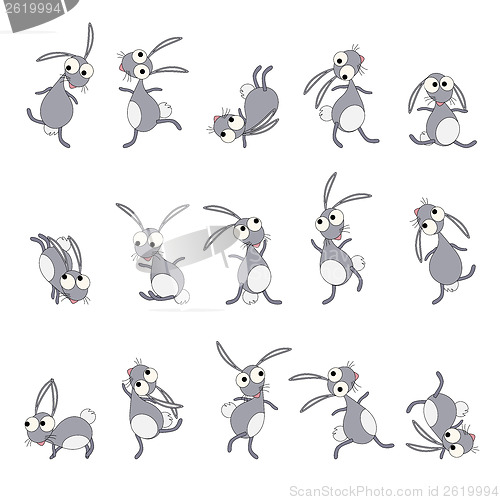 Image of Dancing rabbits cartoon