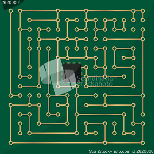 Image of Computer microchip labyrinth